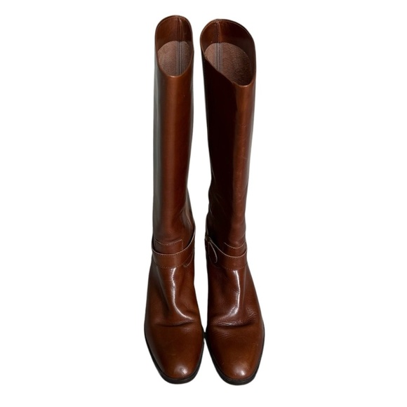 Vintage Etienne Aigner Womens Riding Boot Sz 7.5 Brown Leather Equestrian Preppy - Picture 8 of 14
